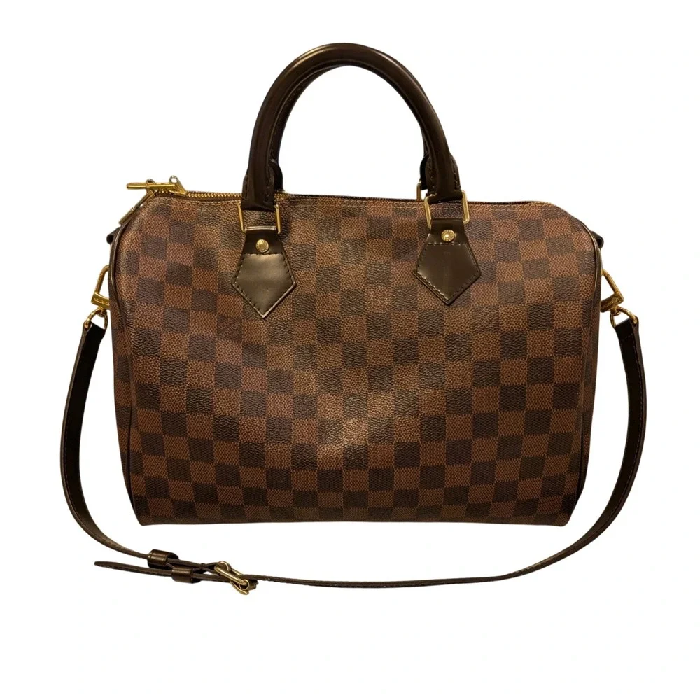 Louis Vuitton Speedy Bandouliere 30 Women Brown Damier Ebene Bag